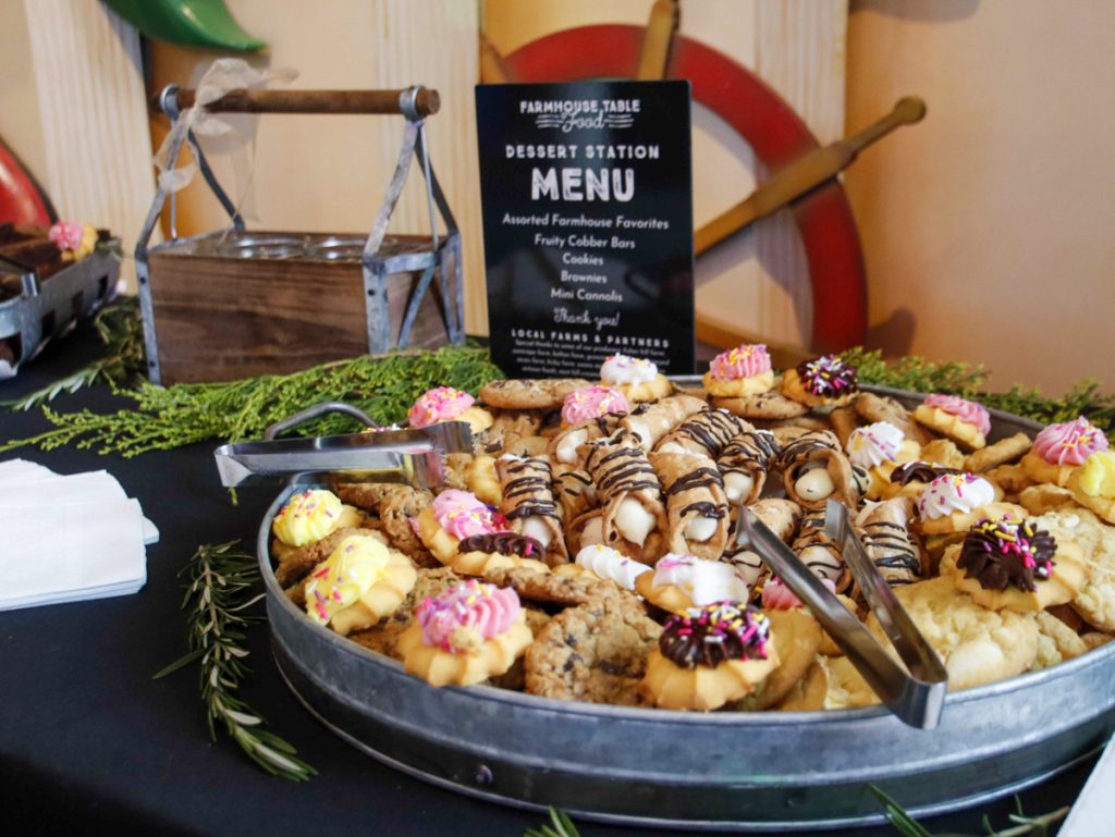 Desserts at the NYSUT reception included fruit cobbler bars, cookies and mini cannolis.